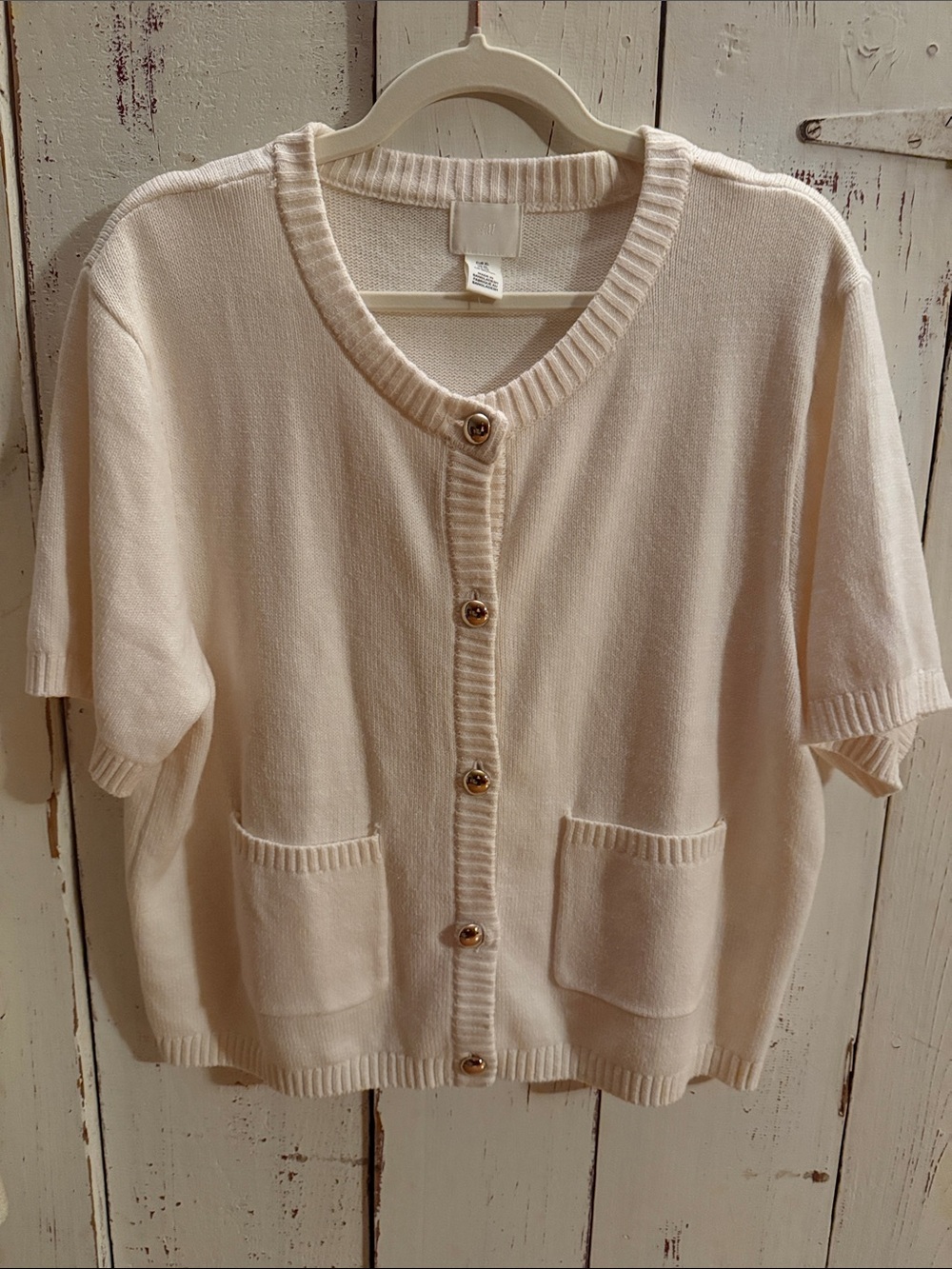 H&M Short-Sleeve Button Cardigan Sweater